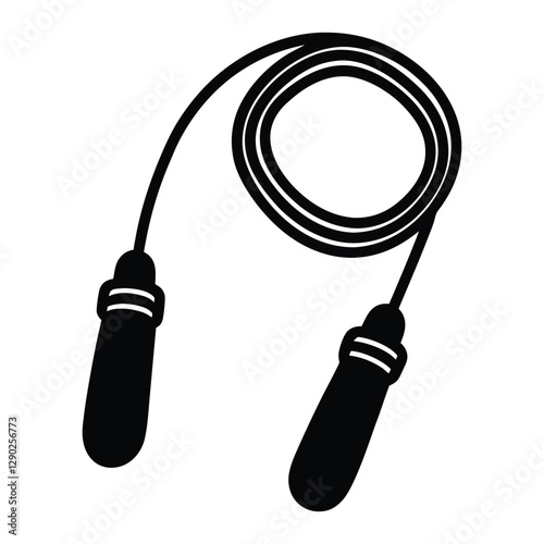 black jump rope vector.