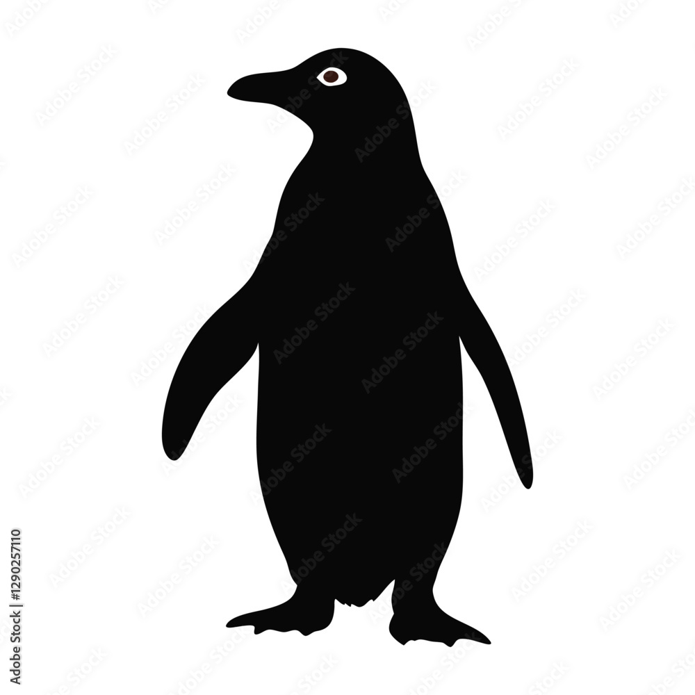 Fototapeta premium penguin silhouette isolated on white