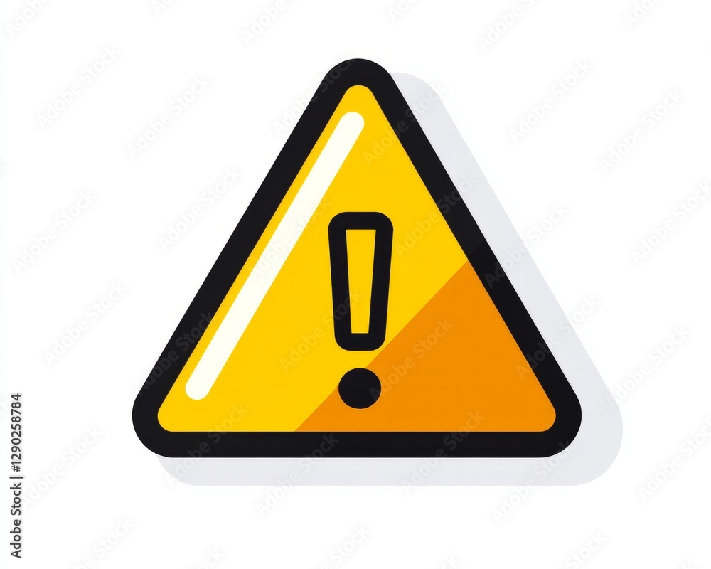 A flat yellow warning triangle icon with a bold black outline and centered exclamation mark, on white A flat yellow warning triangle icon with a bold black outline and centered exclamation mark, on white