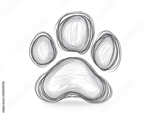 Abstract paw print sketch