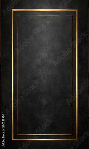 Elegant Black Background with Gold Accents, blank blackboard with chalk