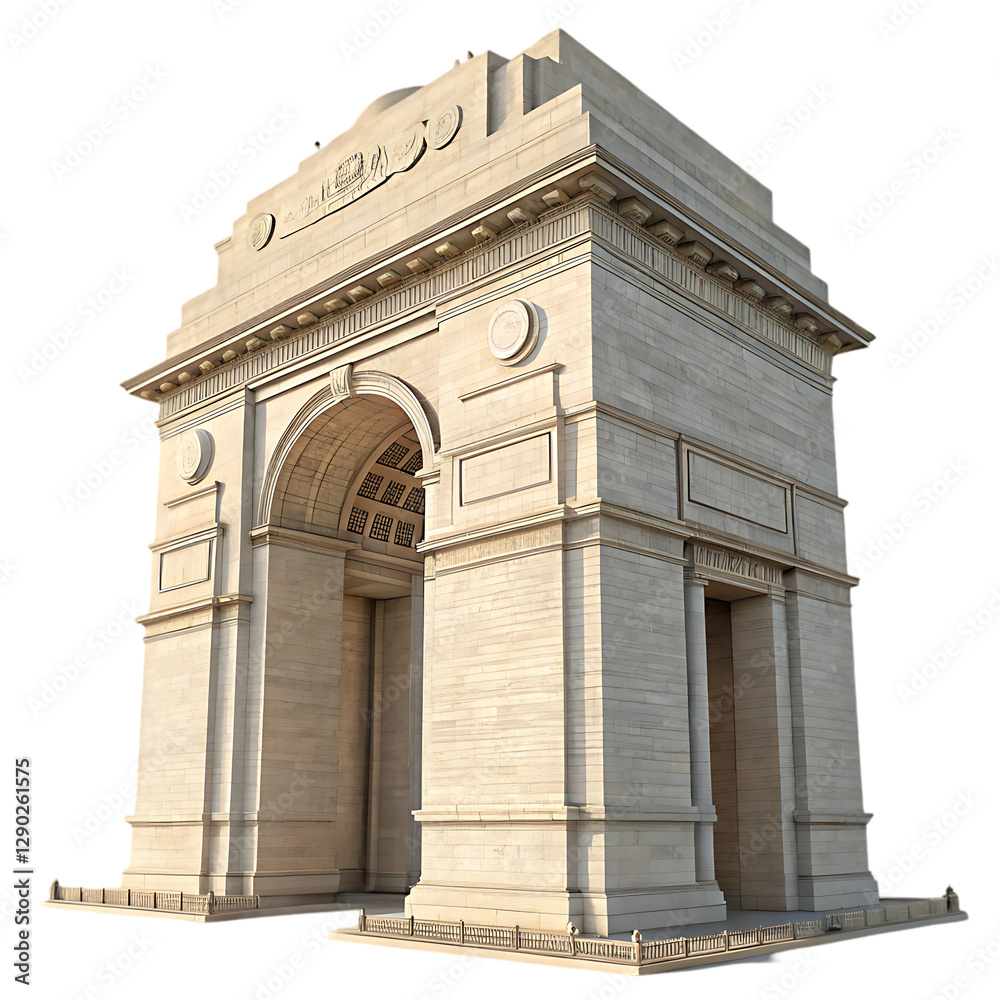Obraz premium India Gate 3D Model: Architecture