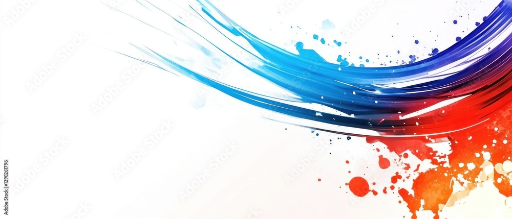 Fototapeta premium Abstract colorful waves and splashes on white background