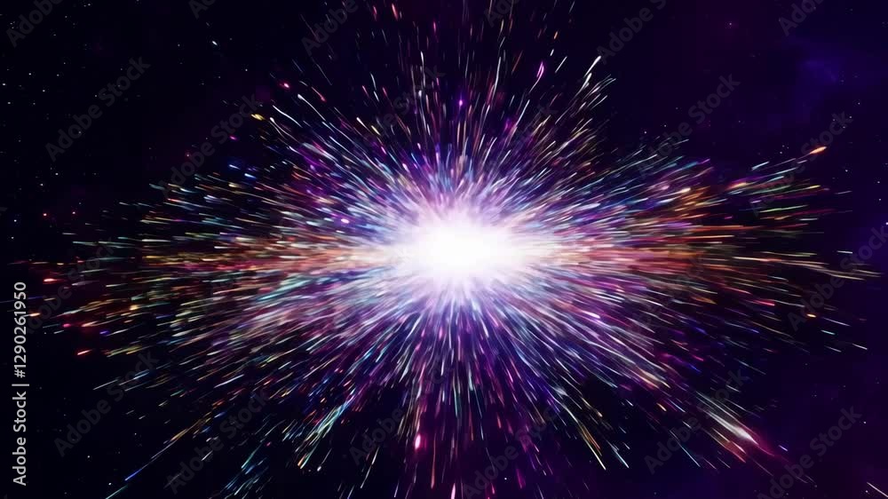 A vibrant explosion of colors and light fills the dark expanse of space, showcasing the dynamic beauty of stars and celestial bodies amidst swirling cosmic dust. A vibrant explosion of colors and light fills the dark expanse of space, showcasing the dynamic beauty of stars and celestial bodies amidst swirling cosmic dust.