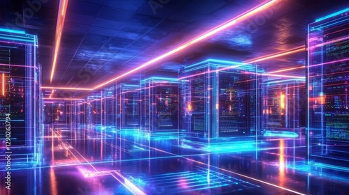 A glimpse into the future of data centers, emphasizing efficiency and automation.