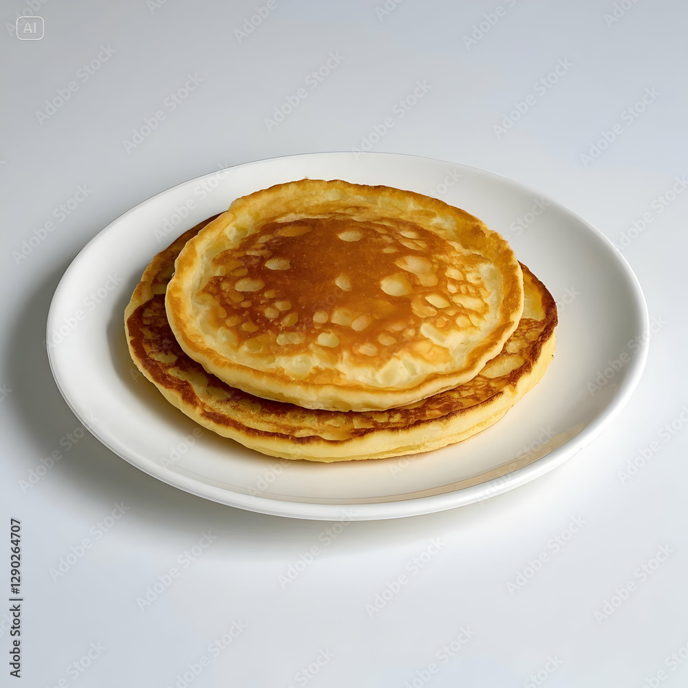 Pannenkoeken on a plate on white background Pannenkoeken on a plate on white background