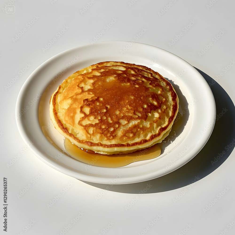 Pannenkoeken on a plate on white background Pannenkoeken on a plate on white background