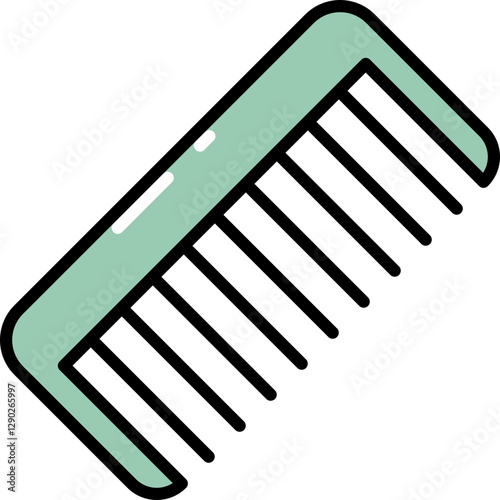 Plastic comb line icon