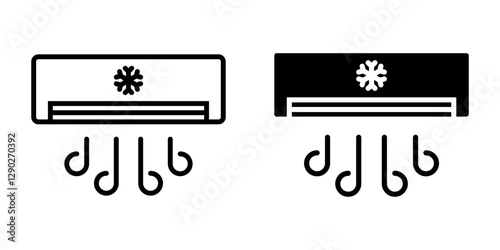 Air conditioner icons set. for mobile concept and web design on white background