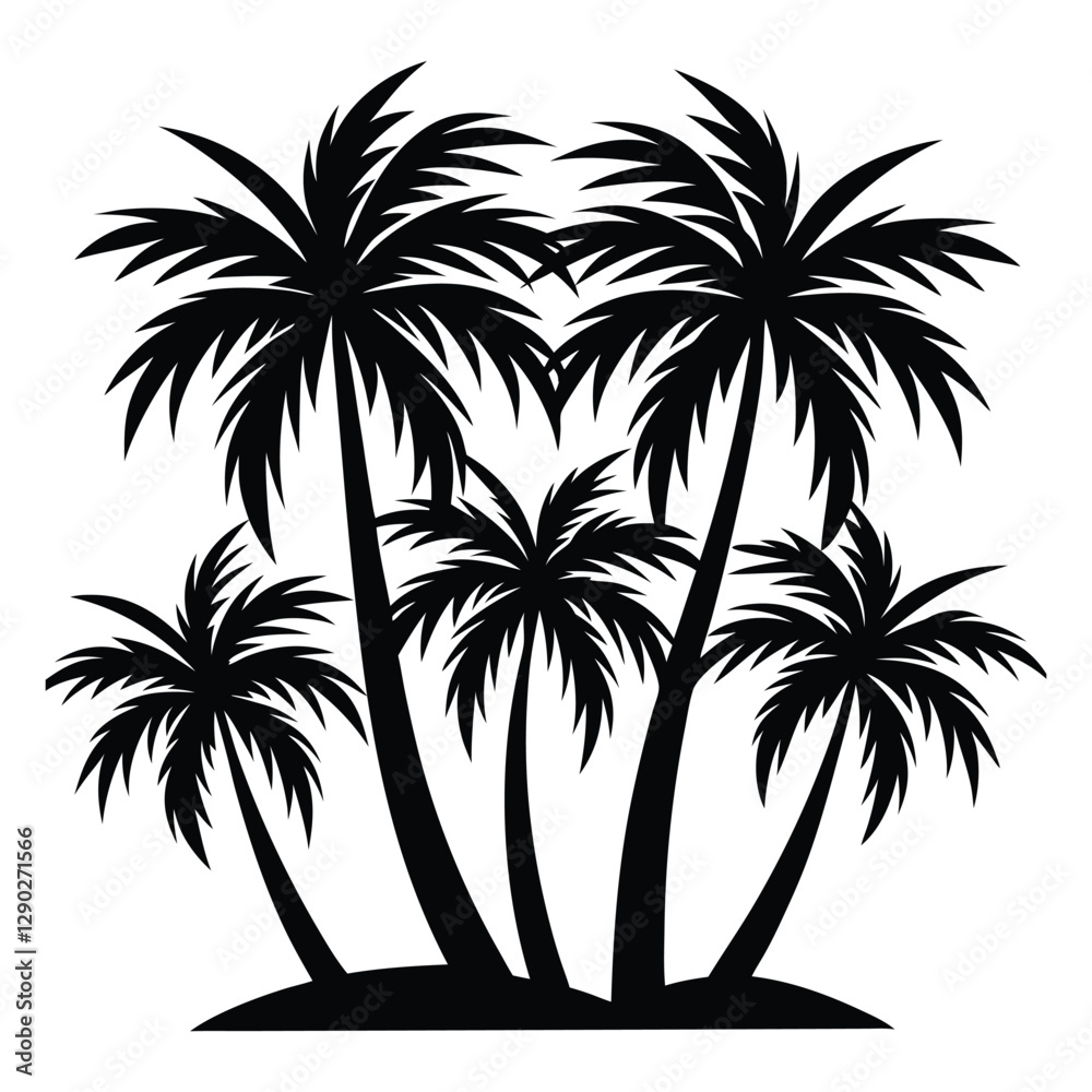 Fototapeta premium attractive stylish a group palm tree vector.