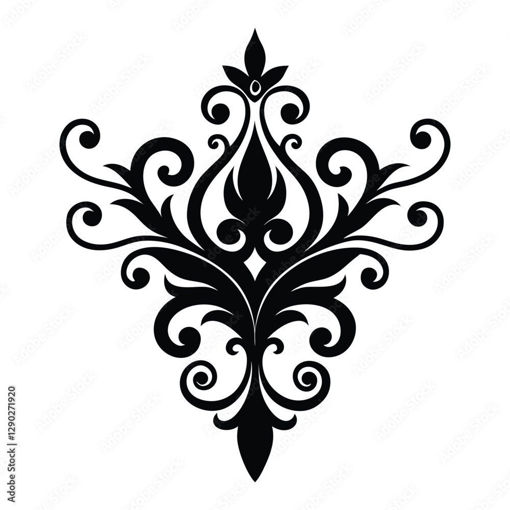 abstract floral ornament silhouette vector. abstract floral ornament silhouette vector.