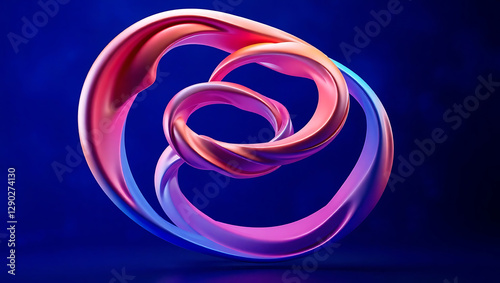 3D Abstract Twisting Shapes: Colorful & Dynamic Geometric Art for Modern Design Presentation