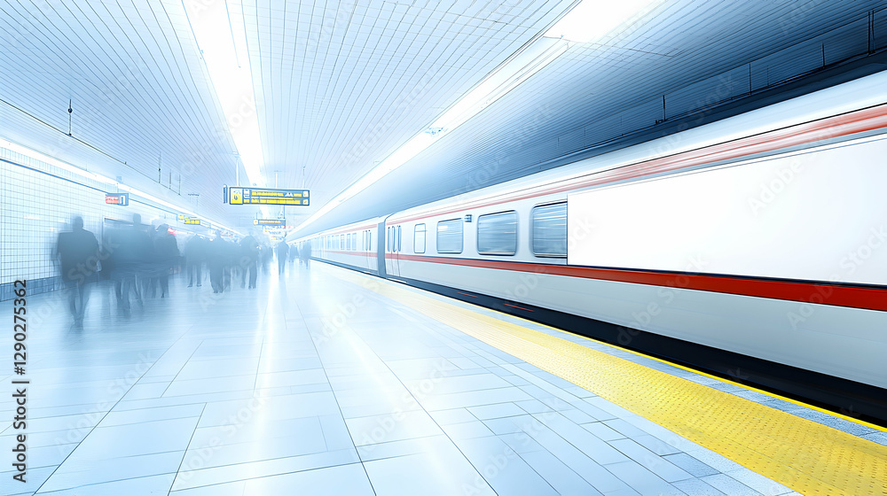 Subway Station Platform, Commuter Arrival