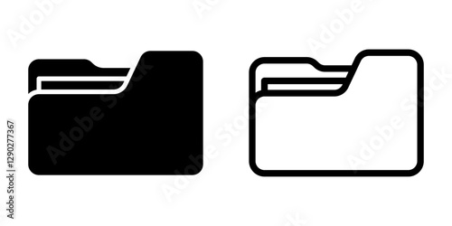 Folder icon set. flat illustration of vector icon on white background