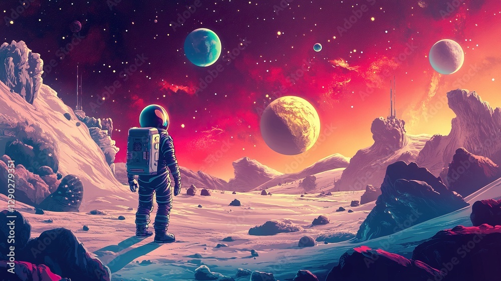 Obraz premium Astronaut and space exploration theme.