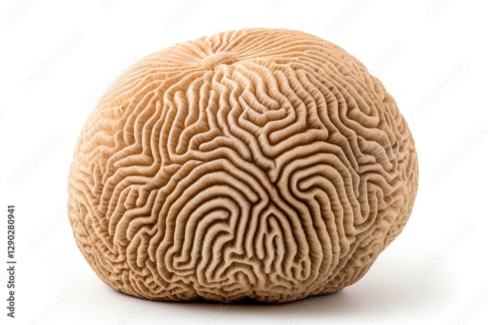 Grooved Brain Coral brain white background invertebrate. Grooved Brain Coral brain white background invertebrate.