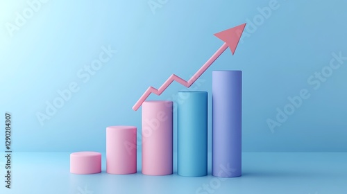 Dart Hitting Target on Ascending Blue Bars, A red dart hits the center of a target on top of ascending blue bars, symbolizing success and growth Free Download Dart Hitting Target on Ascending Blue Bars, A red dart hits the center of a target on top of ascending blue bars, symbolizing success and growth - GFXLoad