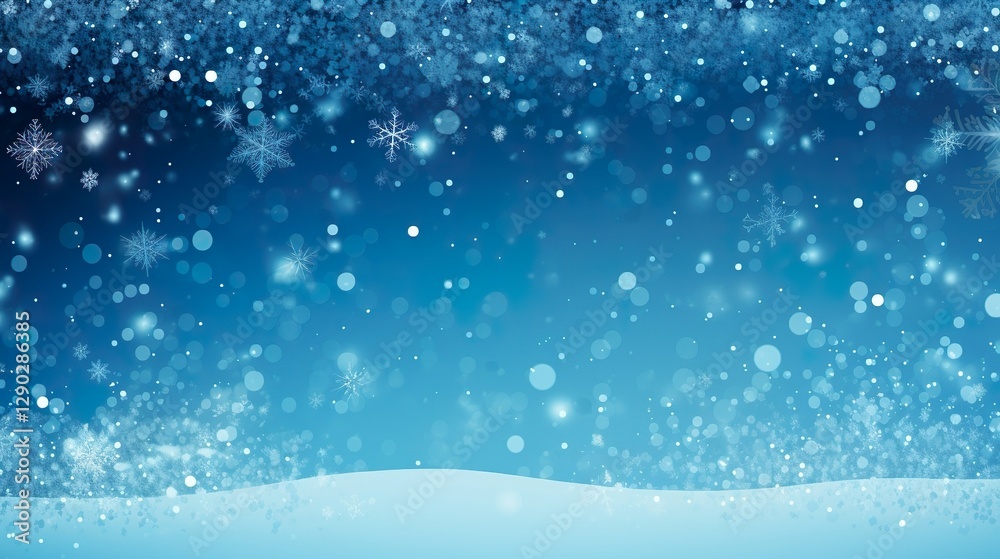 Winter Snowflake Background with Blue Gradient Winter Snowflake Background with Blue Gradient