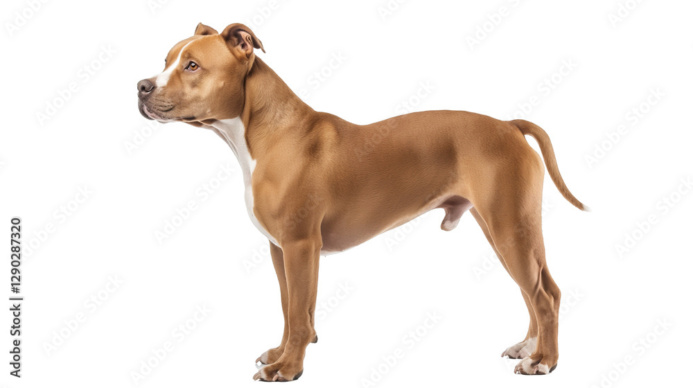 Brown dog standing elegantly in profile against a transparent background Brown dog standing elegantly in profile against a transparent background