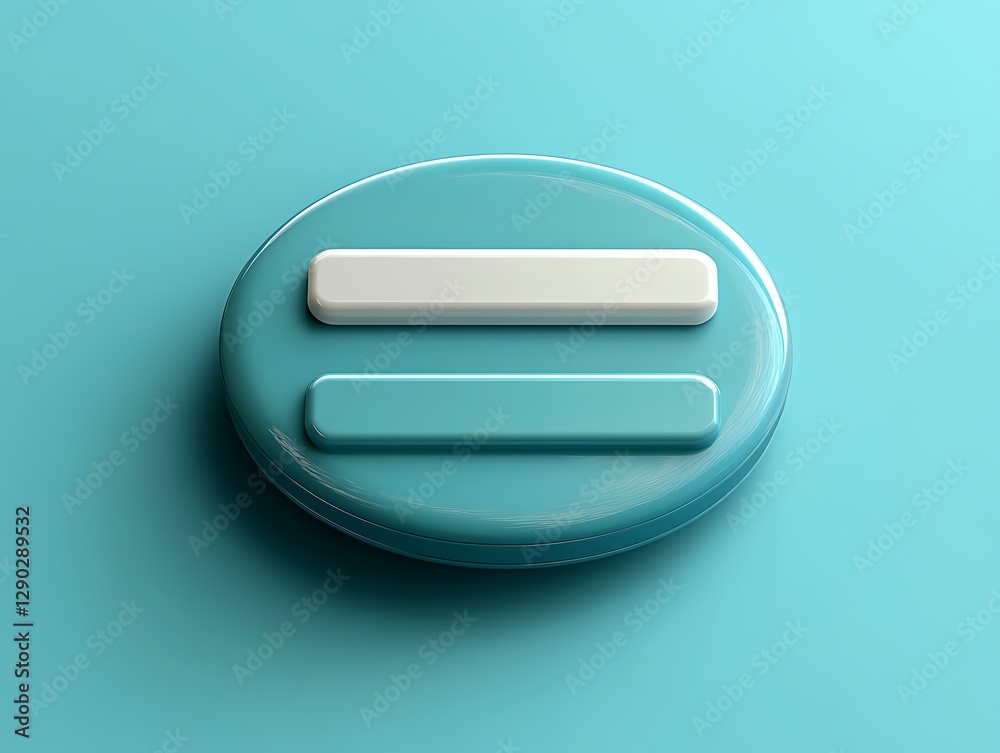 3D Equal Sign on Teal Background 3D Equal Sign on Teal Background