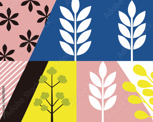 Retro simple plant illustration. Minimal vector illustration.