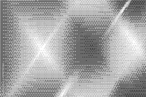 Bitmap pattern with pixel texture. Dotted gradient. Retro vector gradation of computer game bg. Abstract geometric halftone effect. Digital speckle dither wallpaper
