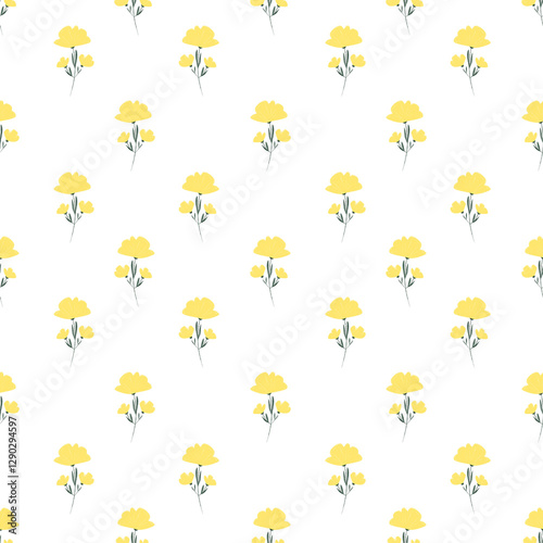 seamless pattern with yellow flowers