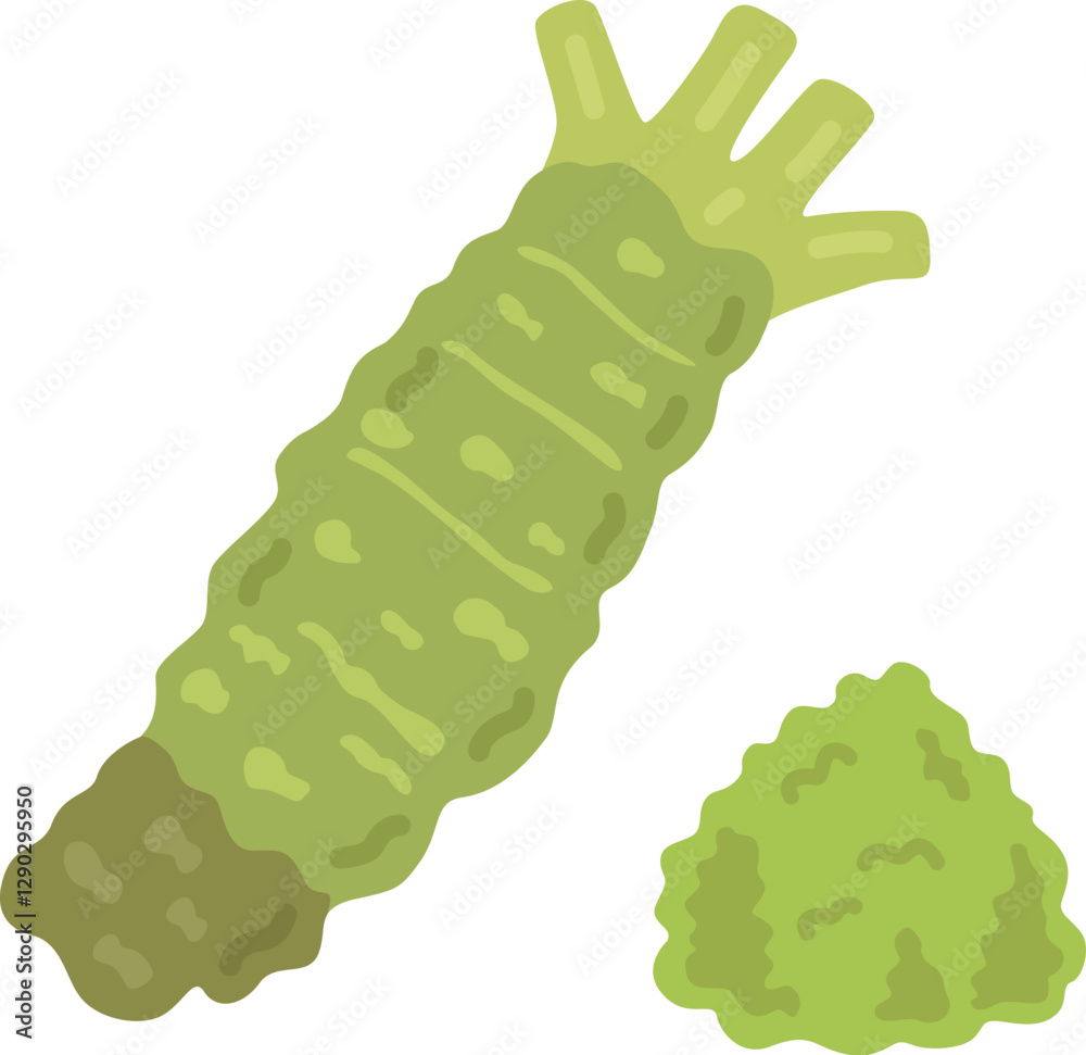 本わさびの、すりおろしのイラスト