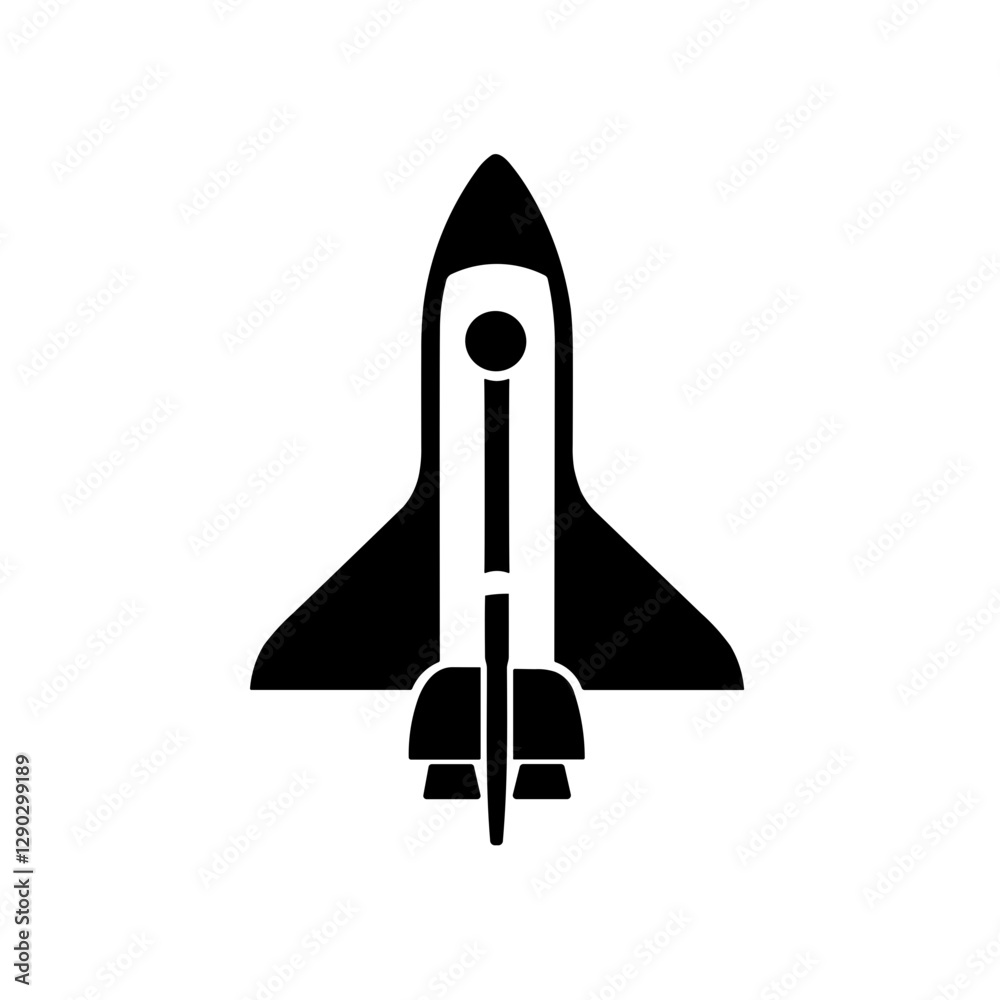 Minimalist Space Exploration Rocket Ship Icon Minimalist Space Exploration Rocket Ship Icon