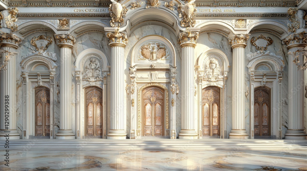 Obraz premium Exploring the Grand Design of Judicial Spaces Featuring Magnificent Marble Flooring for Justice and Authority