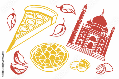 Pakora food silhouette vector illustration