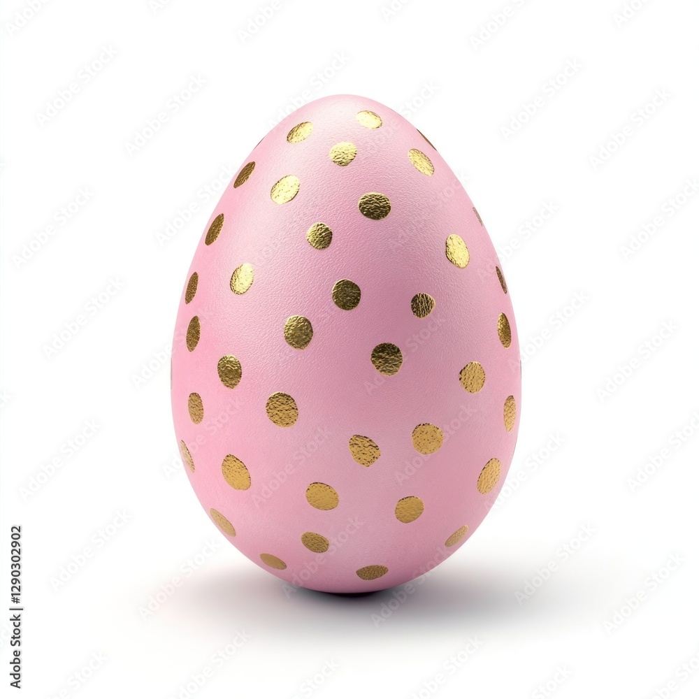 Pink egg with dot gold patterns dots celebration decorative. Pink egg with dot gold patterns dots celebration decorative.