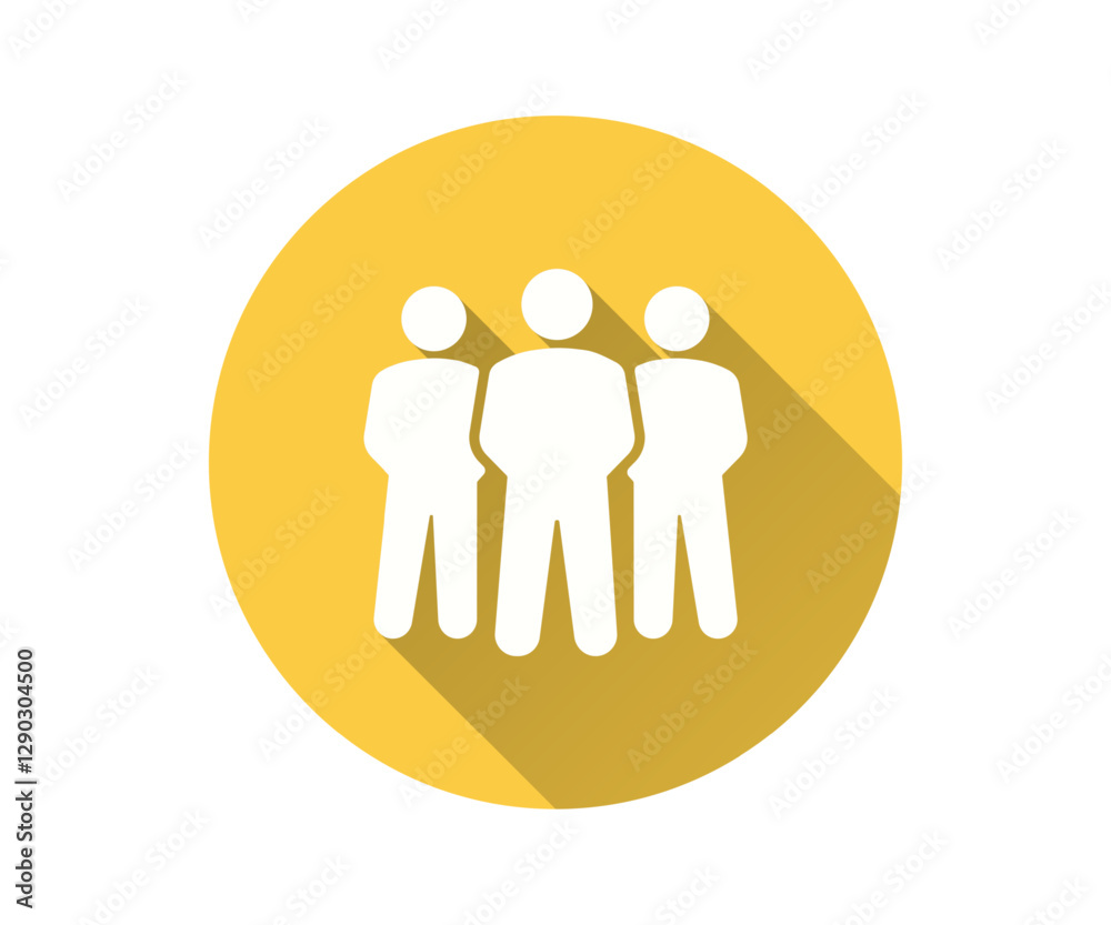 Team flat icon with long shadow for graphic and web design. Team flat icon with long shadow for graphic and web design.