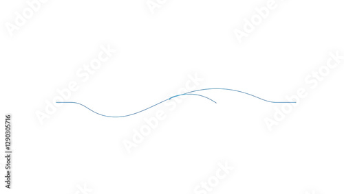 Minimalistic Abstract Line Art Vector Design - Smooth Blue Waveform Illustration Background