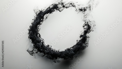 Circular Ink Flow on White Background photo