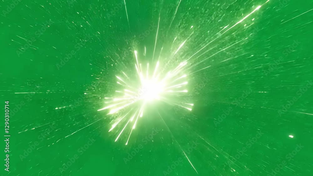 Luminous light energy exploding through green screen, radiating vibrant, dynamic visual intensity