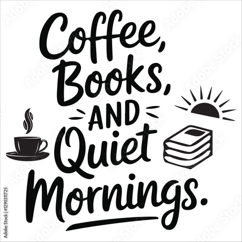 coffee and book t-shirt design.