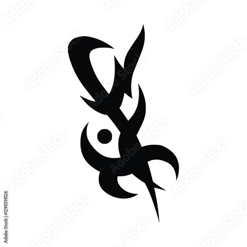 Neo tribal tattoo set, gothic cyber body ornament shapes kit, Celtic vector abstract Hawaiian sign. Maori sleeve symbol y2k Polynesian metal abstract symmetry swirl wing. Neo tribal silhouette clipart