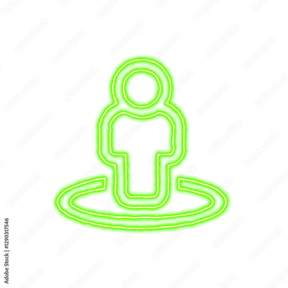 Icon street view from the flow of energy of green color. Shimmering neon Icon street view from the flow of energy of green color. Shimmering neon