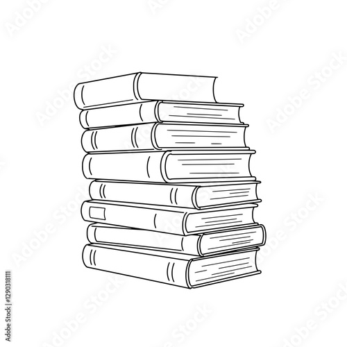 Stacked Books: A simple yet evocative image of a tall stack of books, perfect for representing knowledge, learning, and the joy of reading.