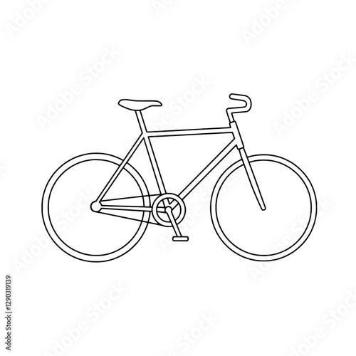 Cycling Silhouette: An elegant line drawing depicts a classic bicycle, ready for exploration. The stark outline captures simplicity and evokes adventure.