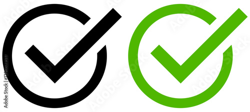Check box icon with correct, accept checkmark icons tick box checked, check list square frame - checkbox symbol approved sign