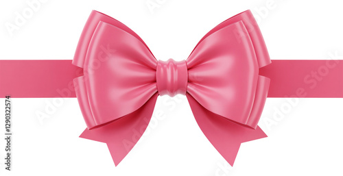 3D Pink Bow tie isolated on transparent background, bow-tie PNG