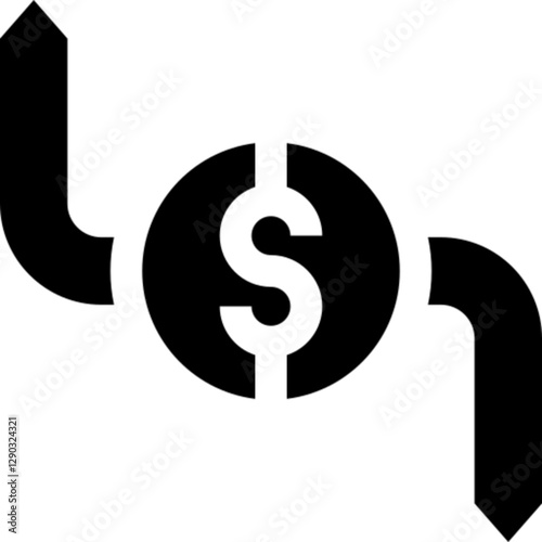 Vector line icon illustrating fluctuation, featuring an up-and-down line graph or wave pattern representing market volatility, financial change, or data variation. Perfect for fintech apps, business d
