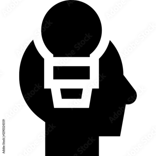 Vector line icon of a light bulb symbolizing an idea, creative thinking, and innovation. Ideal for use in tech presentations, startup pitches, business strategy materials, UI UX design, educational ap