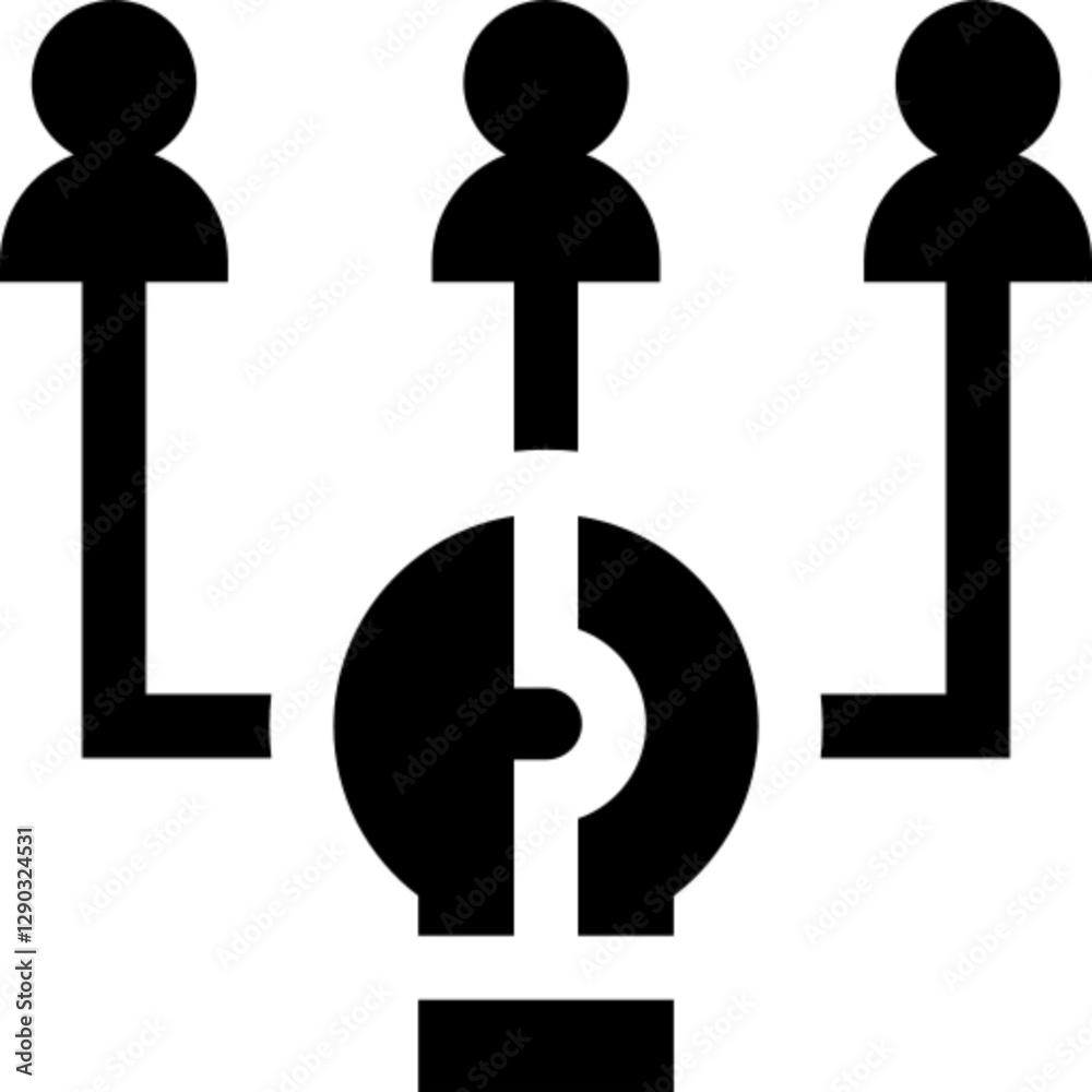 Minimalist problem statement glyph icon in a monochrome vector style. This simple design symbolizes issue identification, analysis, troubleshooting, and strategic planning, making it ideal for busines Minimalist problem statement glyph icon in a monochrome vector style. This simple design symbolizes issue identification, analysis, troubleshooting, and strategic planning, making it ideal for busines