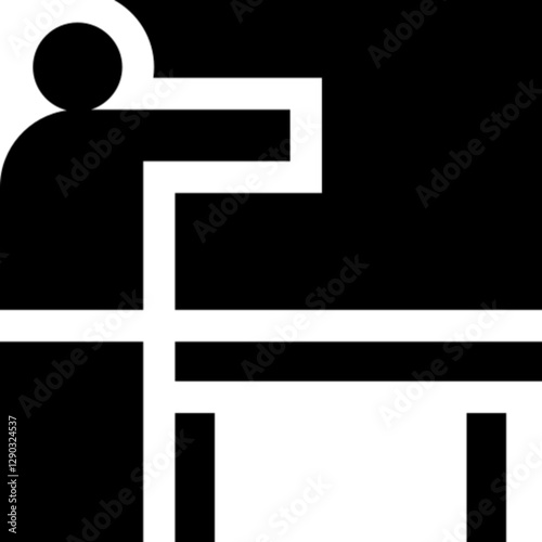 Minimalist problem statement glyph icon in a monochrome vector style. This simple design symbolizes issue identification, analysis, troubleshooting, and strategic planning, making it ideal for busines