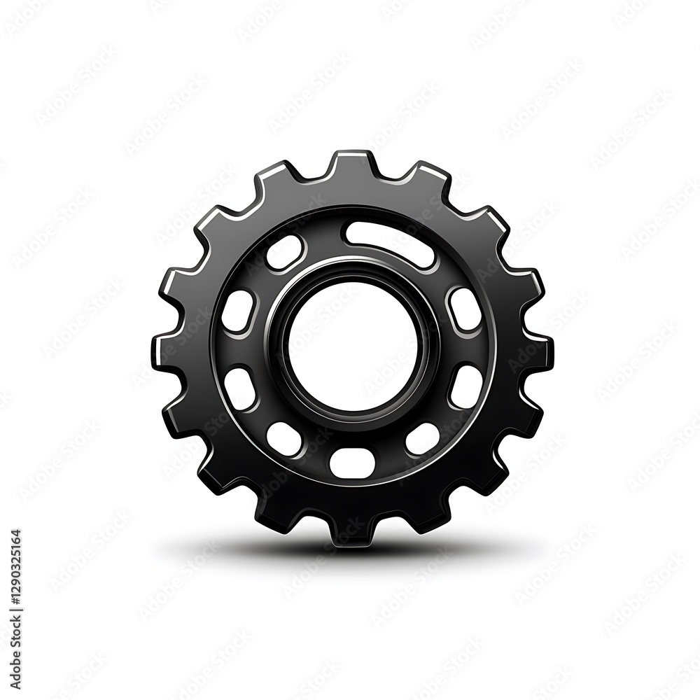 Black Metal Gear Cogwheel  Industrial Machine Part