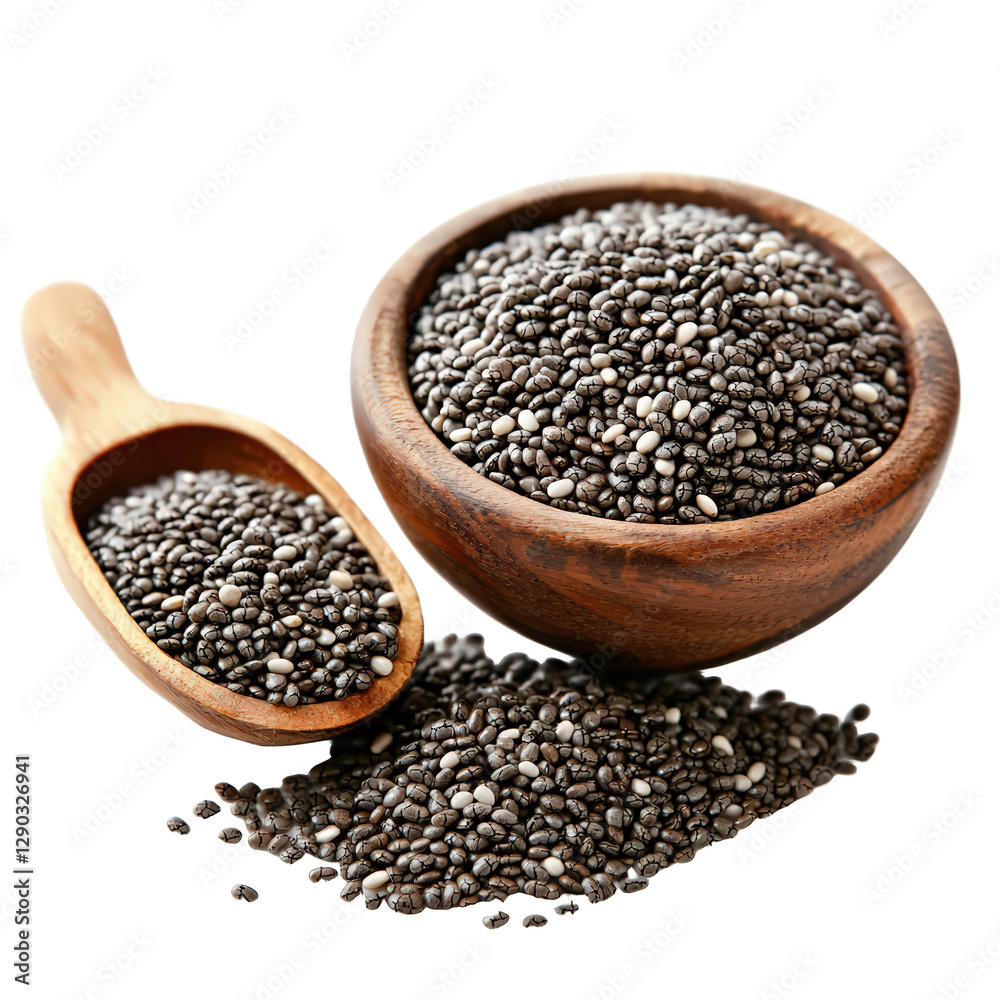 Chia Seeds isolated on transparent background, png Chia Seeds isolated on transparent background, png