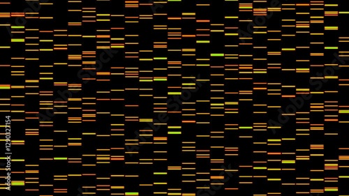 Big genomic data visualization. Animation. Abstract DNA information processing by virtual ai, artificial intelligence. Motion Animation. Video available in 4K FullHD and HD render footage